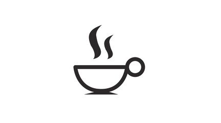 Coffee Cup Icon. Black and White isolated cup of coffee illustration