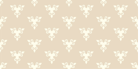 Decorative background pattern with ornament on a beige background. Wallpaper texture for your design. Vector illustration
