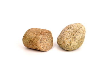 River stones isolated on white background