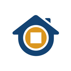 Home finance logo design, house financial icon, home and money coin symbol - Vector