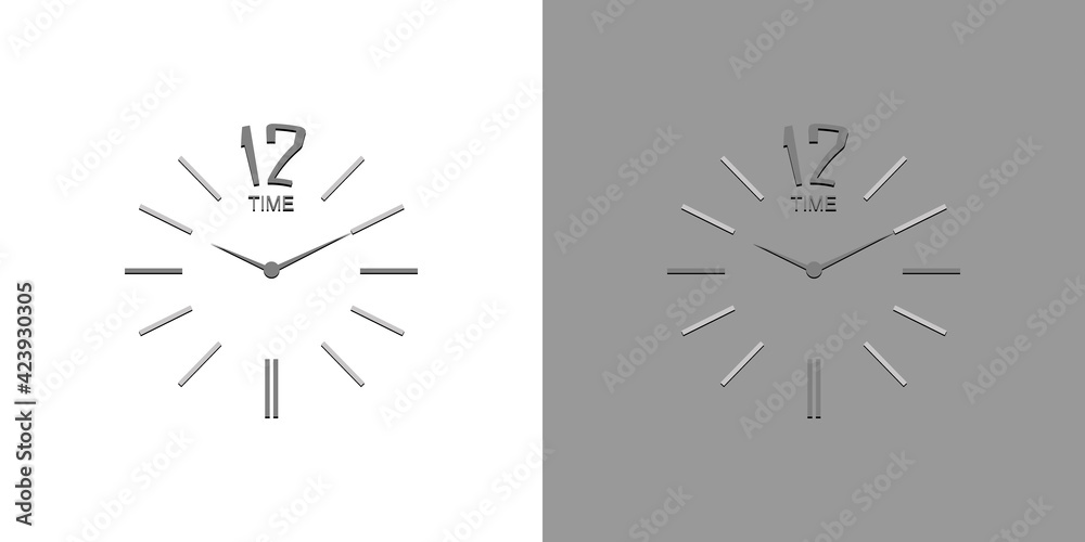 Canvas Prints clock vector icons. design watch on the wall. time design. clock on light and dark background. vecto