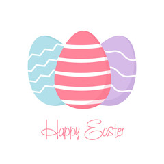 Happy Easter banner with color eggs