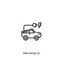 solar energy car icon vector sign symbol