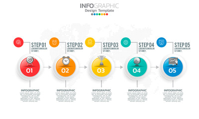 Business infographic elements with 7 options or steps.