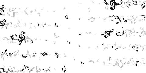 Obraz na płótnie Canvas Music note symbols vector pattern. Song notation