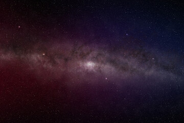 Milky way galaxy in starry night sky..