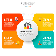 Fototapeta premium Business infographic elements with 4 options or steps.
