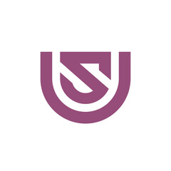 SU US S letter logo design, abstract monogram logo vector