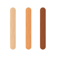 Wooden sticks for ice cream. Isolated illustration on a white background.