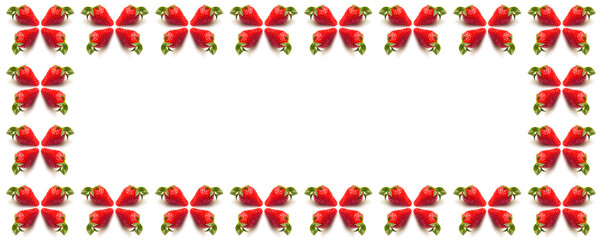 Two strawberries close up on white background