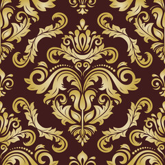 Brown and Golden Classic Seamless Pattern