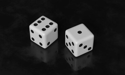 dice on black background