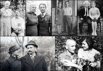a old vintage photograph couples in love