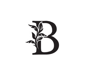 Classic Letter B Heraldic logo. Vintage classic ornate letter vector.