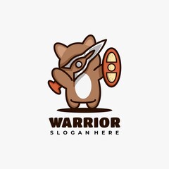 warriors and animals character mascot logo design vector illustration