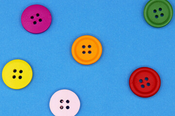 colorful buttons on a blue background