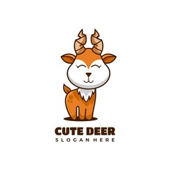 deer character mascot logo design vector illustration