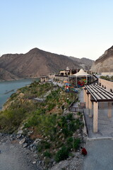 Al Rafisah Dam, Khorfakkan, United Arab Emirates March 22, 2021, the view and around Al Rafisah dam, near Wadi Shis in Hajar Mountains