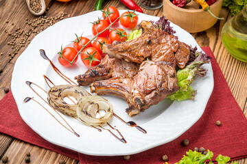 grilled beef steak on the grill