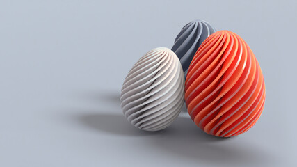 Three dimensional easter eggs render