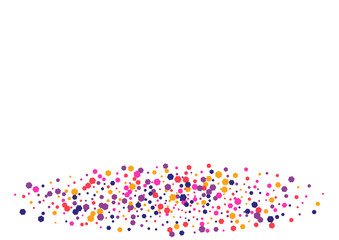 Purple Design Dot Frame. Circle Splash Wallpaper. Multicolor Round Event. Confetti Pink Celebration Illustration. View Background.