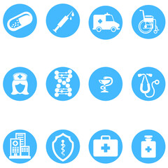 a set of monochrome icons with various symbols on a medical theme