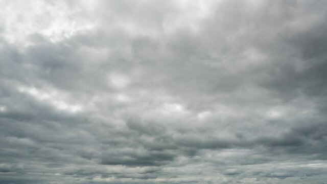 Time lapse of overcast grey clouds, cloudy dull day