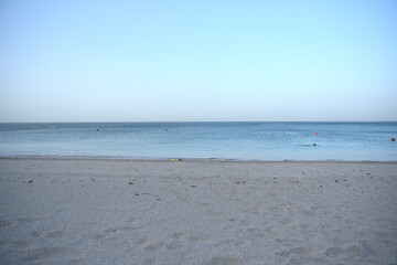 Radisson Blu Beach resort, Dibba, Al Fujairah, United Arab Emirates March 21, 2021, view of beach and sea (Gulf of Oman) at the beach resort hotel