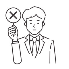 若いサラリーマン_線画_バツ