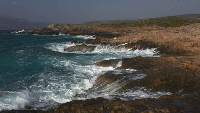 Aerial Along Peloponnese Coasts, Greece