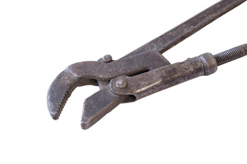 A rusty wrench for the work of a locksmith in the workshop