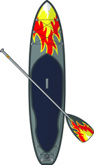 SUP board. Swimming board. Swimming paddles.