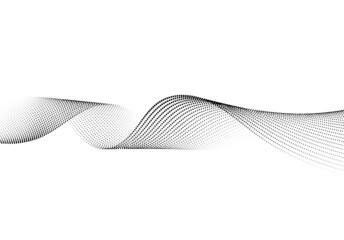 Abstract wave element. Stylized halftone line art pattern background. Data visualization dynamic wave pattern vector. 