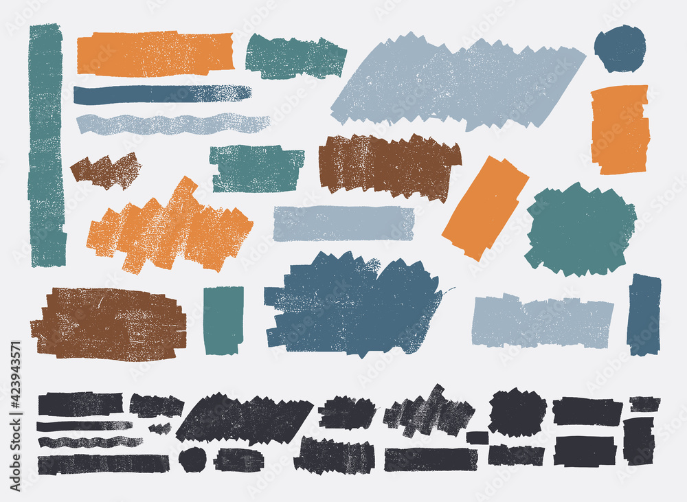 Fototapete set of paintbrush, brush strokes templates for social media. grunge elements design rectangle text b