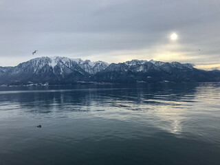 views of lake leman from montreux city