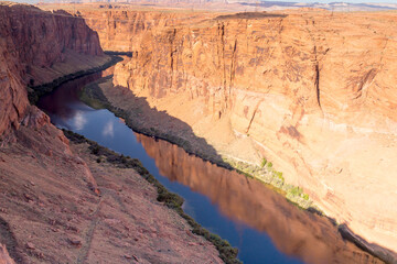 Glen Canyon Dam on the Colorado River in northern Arizona, United States, near the town of Page