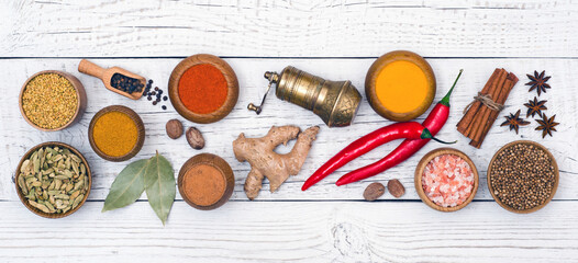 Fragrant Indian cuisine ingredients