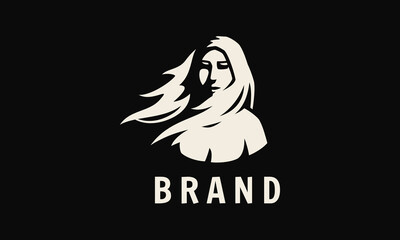 Vintage Beauty Woman Logo Template