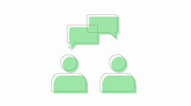 Talking icon. Illustration of two people having a convertation