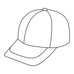 vector, isolated, outline, sketch baseball cap