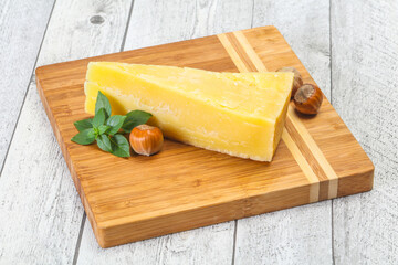 Parmesan cheese served basil and nuts