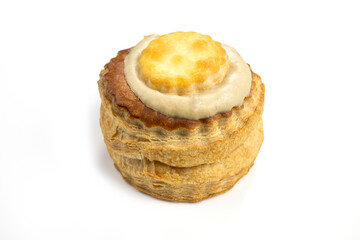 vol au vent isolé sur un fond blanc