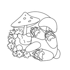 Vector linear drawing, cute wolverine baby, children's illustrations. Forest animals. Doodle illustration