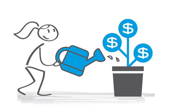 Investment vector illustration concept - Invest your money to get income