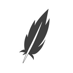 Feather flat icon. Pictogram for web. Line stroke. Isolated on white background. Vector eps10