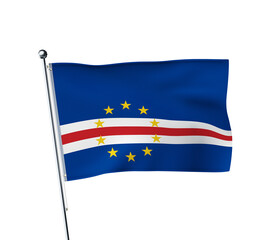 3D representation Realistic textured flag of Cape Verde for composition