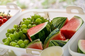 Fruits and vegetables and healthy food on the table. Slovakia