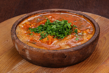 Georgian traditional cuisine - meat with potato