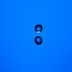 Closeup Shot of Blue Water Droplets.