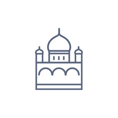 Church line icon - orthodox chapel simple linear pictogram on white background. Vector illustration.